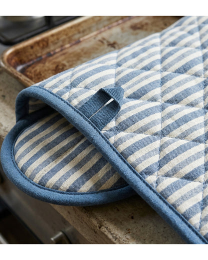 Kibn Double Oven Glove Stripe Blue 35 in