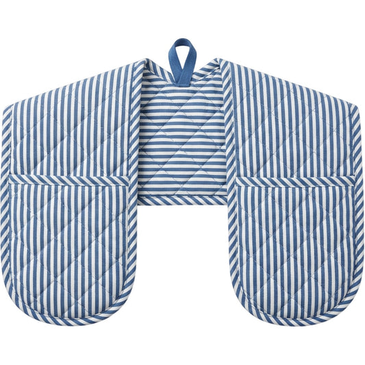 Kibn Double Oven Glove Stripe Blue 35 in