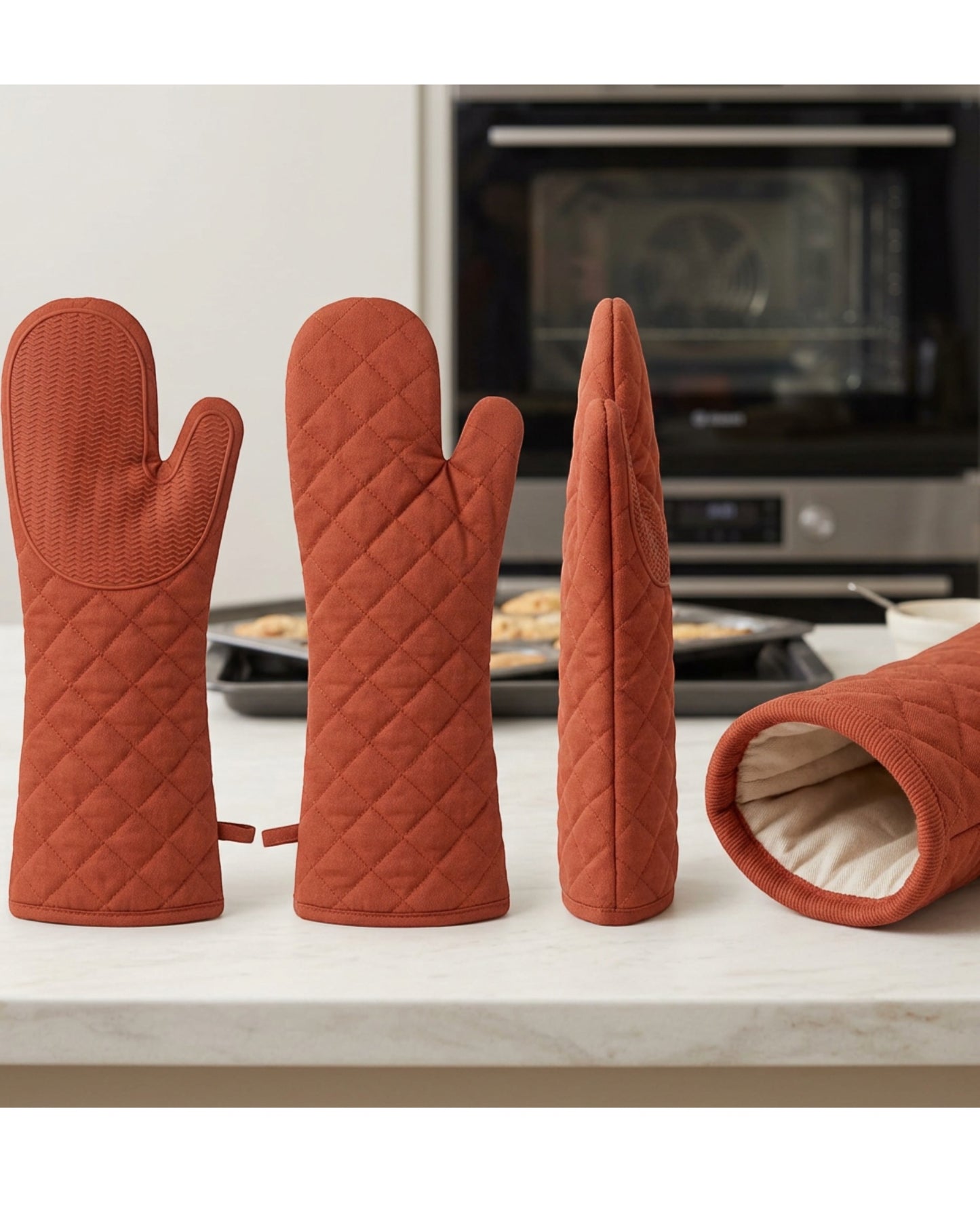 Kibn Extra Long Oven Mitt Terracotta 17 in Single