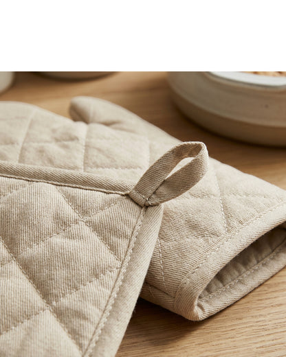 Kibn Oven Mitt and Pot Holder Set Oat 4 Piece