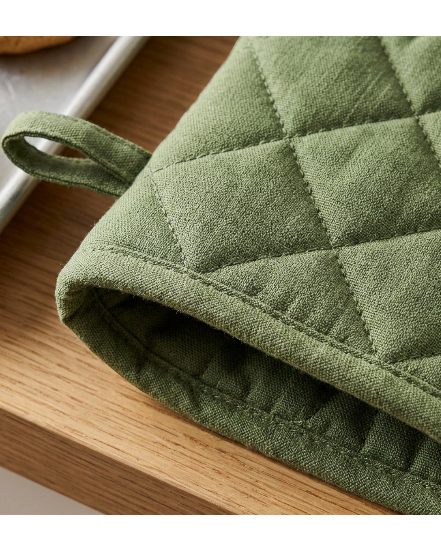 Kibn Quilted Cotton Oven Mitt Moss 13 in Pair
