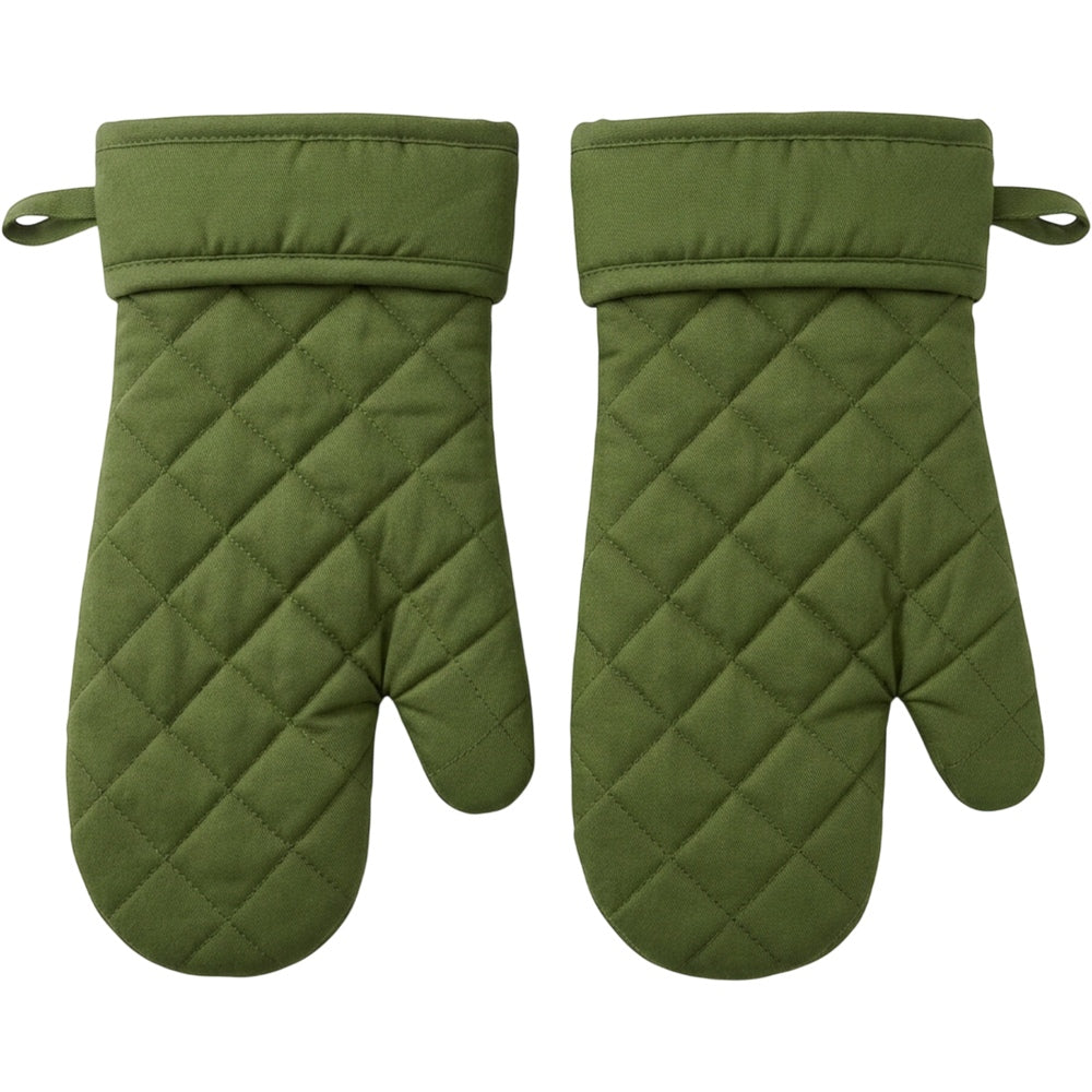 Kibn Quilted Cotton Oven Mitt Moss 13 in Pair
