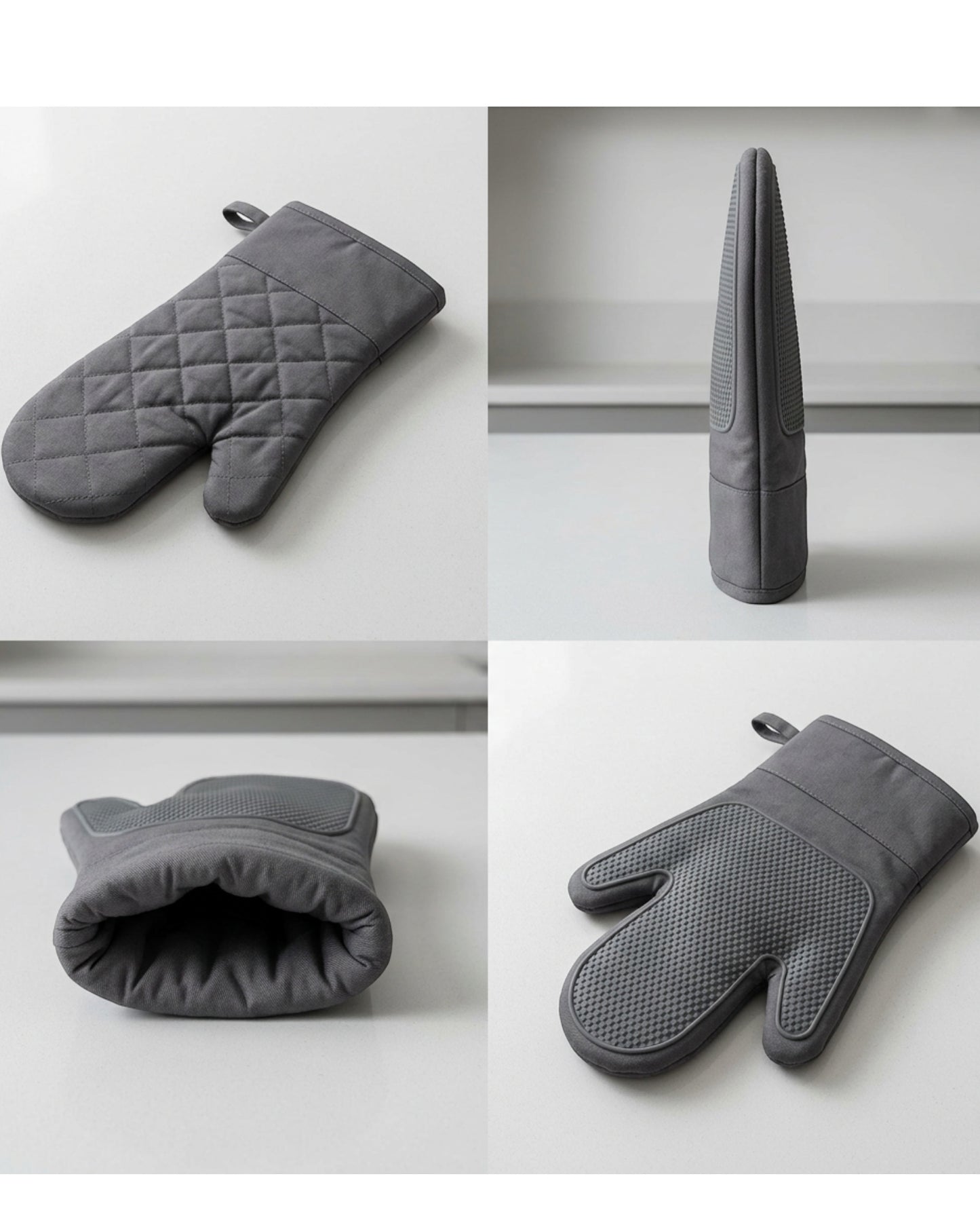 Kibn Silicone Grip Oven Mitt Graphite 14 in Pair
